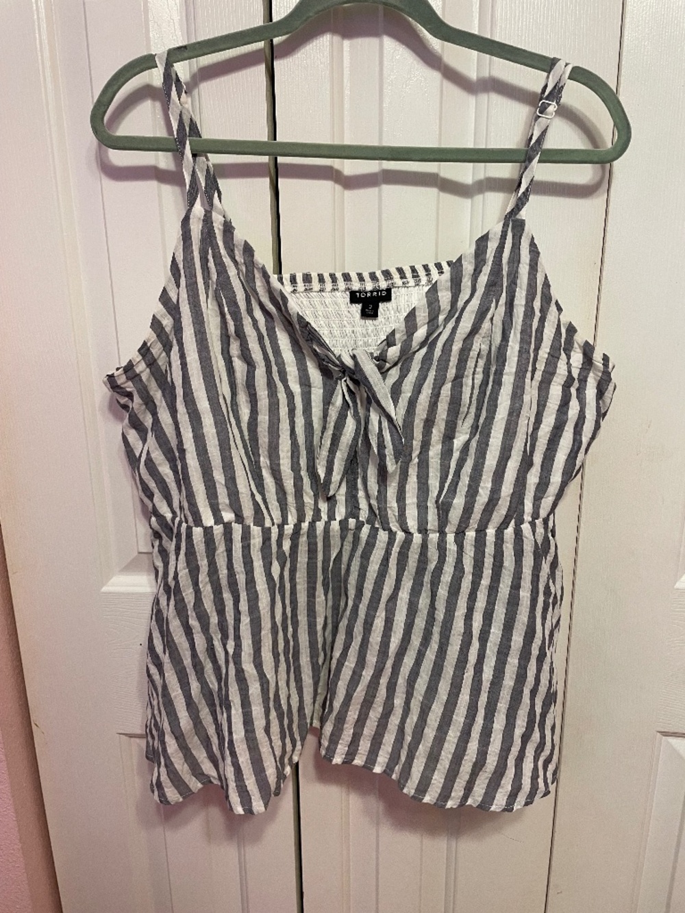 Torrid Gray Striped Top Plus Size